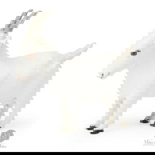 Wilfrid Richard Goat carving: Wilfrid Richard (1894-1996) carved a wide range of animals, including farm animals and wildlife. This carving of a goat shows his uncanny ability to capture the innocent pose of an animal.