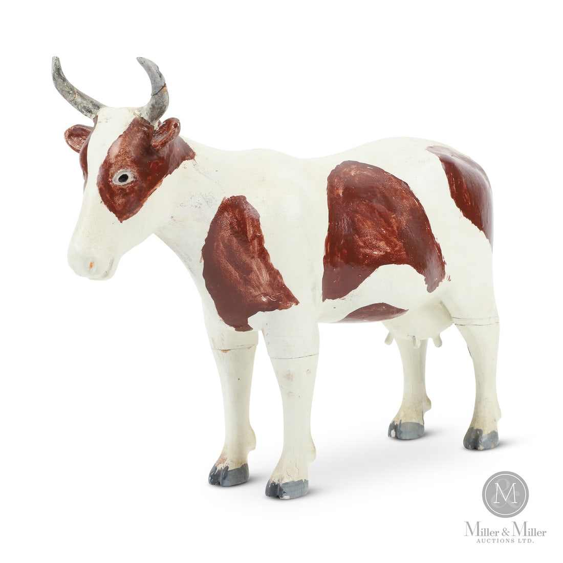 Wilfrid Richard Cow Carving: Wilfrid Richard's (1894-1996) carvings include many farm animals like this colourful cow.