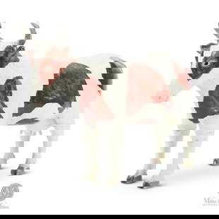 Wilfrid Richard Cow Carving: Wilfrid Richard's (1894-1996) carvings include many farm animals like this colourful cow.