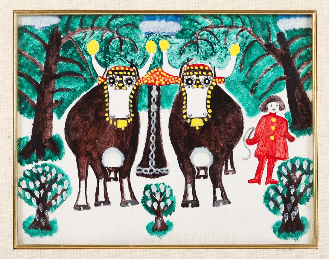 Everett Lewis Oxen in Winter - 2