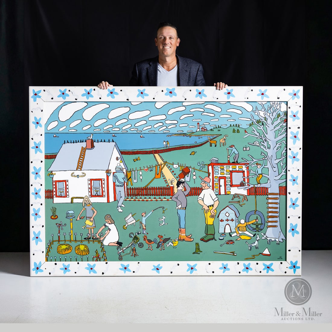 Lorne Reid Cape Breton Harbour: When cancer claimed the life of Lorne Reid (1954-1991) at the young age of 38 he was in his prime producing impressive works of art like this . Filled with activity, this monumental work is proof of