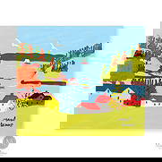 Maud Lewis Sandy Cove in Fall: Sandy Cove is a serial image found in the 1950s and 1960s. It is seen in various renditions. This compelling example finds Lewis (1901–1970) in the prime of her confidence, after she found fame in