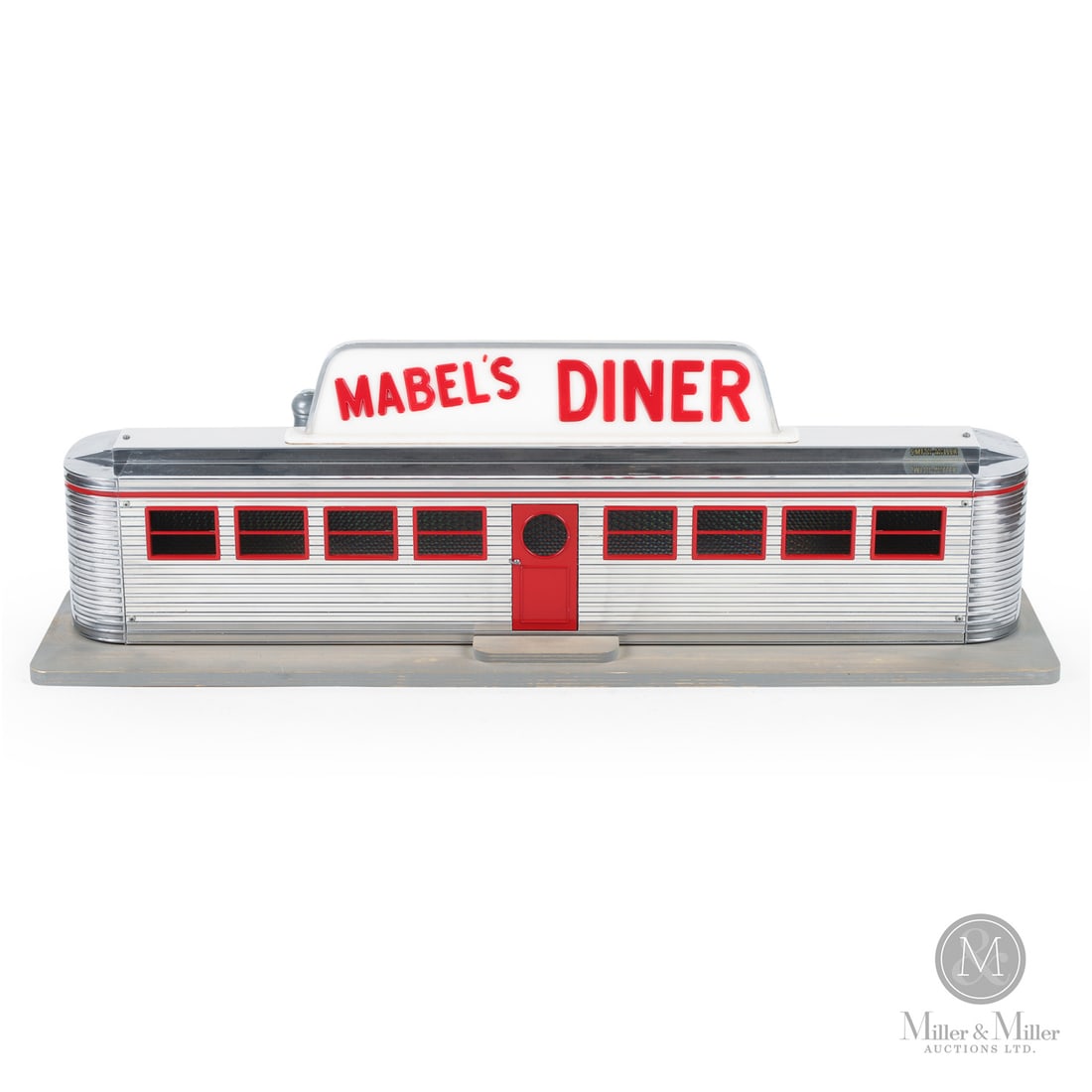 Fred Thompson Smith-Miller Limited Edition Mabel's Diner (043/100): American. Late 1980s-Early 1900s. Pressed steel, aluminum. The "Mable's Diner" piece was originally sold as a set along with a Mack L-Series cab. It was configured as a mobile diner. The diner set was