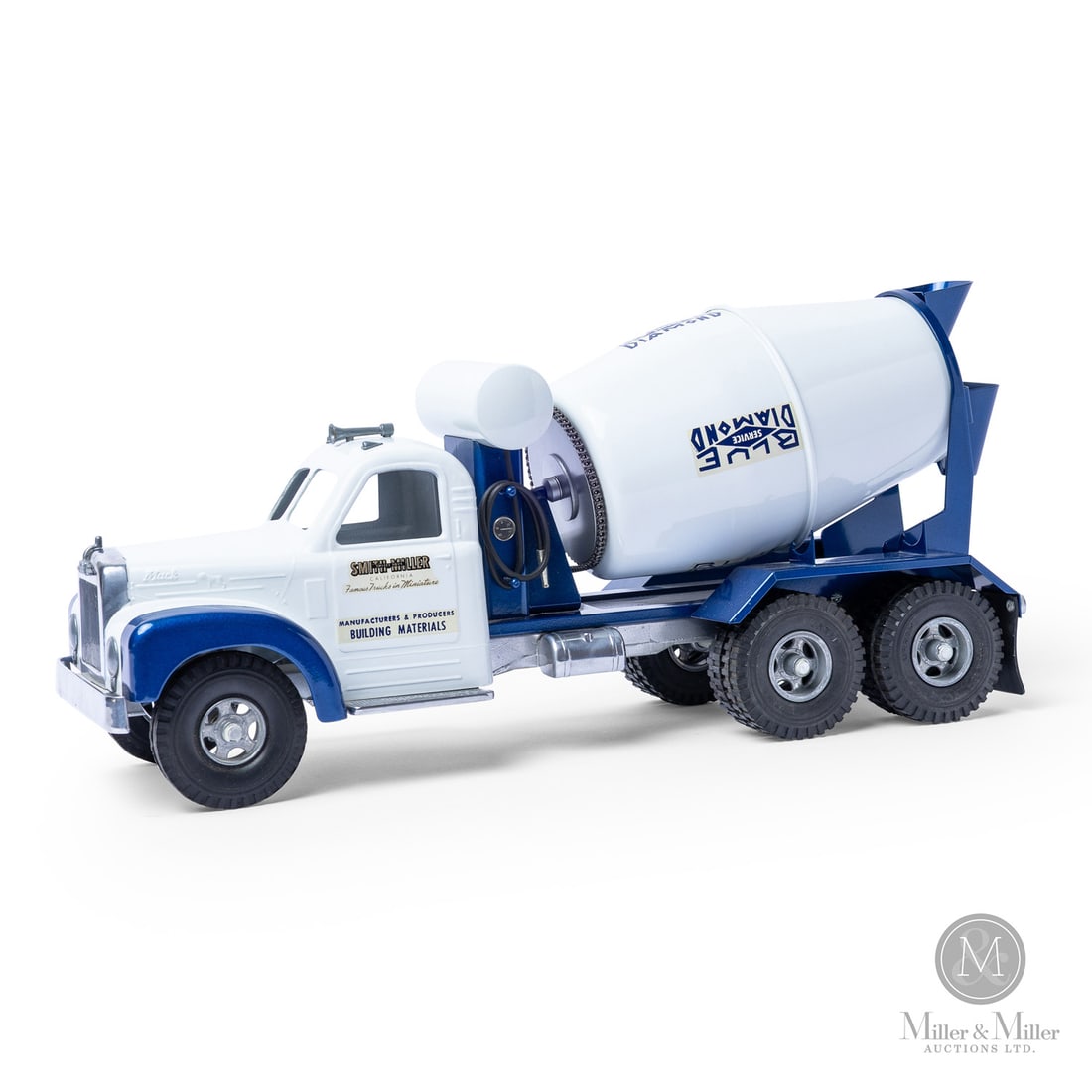 Fred Thompson Limited Edition Smith-Miller Blue Diamond Cement Truck (108/150): American. 1986. Pressed steel. Fred Thompson was a long-time collector of Smith-Miller toys. In 1979, over 20 years after Smith-Miller ceased toy production, Thompson purchased the company and