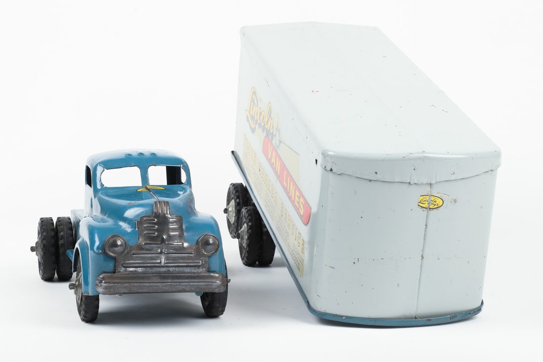 Lincoln Toys "Trans Canada Service" Tractor Trailer (Blue/Gray) - 4