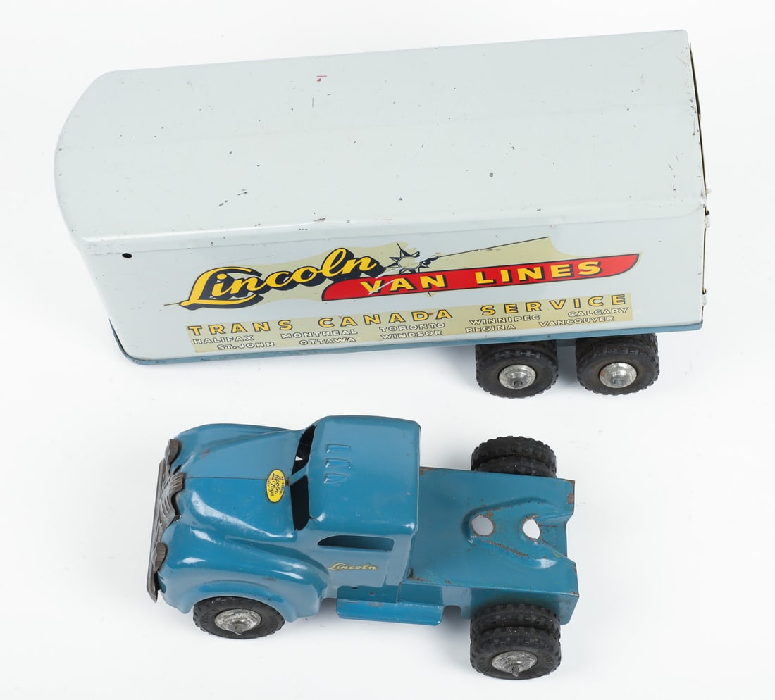 Lincoln Toys "Trans Canada Service" Tractor Trailer (Blue/Gray) - 7
