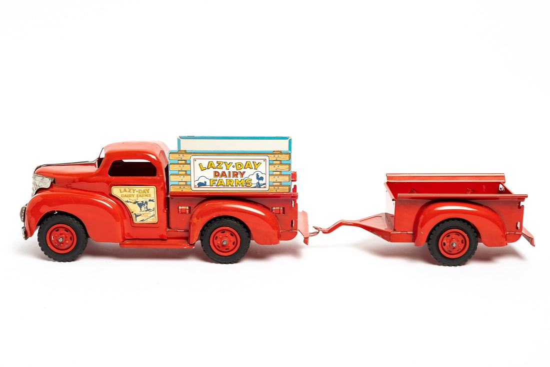 Marx Lazy-Day Dairy Farms Truck-and-Trailer Set - 2