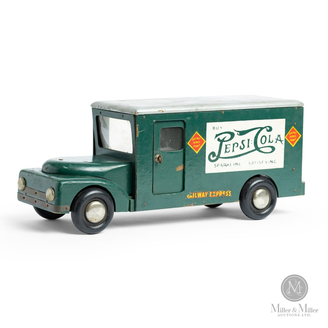 Buddy "L" Wooden "Pepsi-Cola" Delivery Truck: American. 1941-1948. Wood with metal hardware and celluloid windows. Wooden toys, such as this Buddy "L" Pepsi-Cola truck, were sometimes referred to as "Buddy "L" Victory" toys, created during WWII w