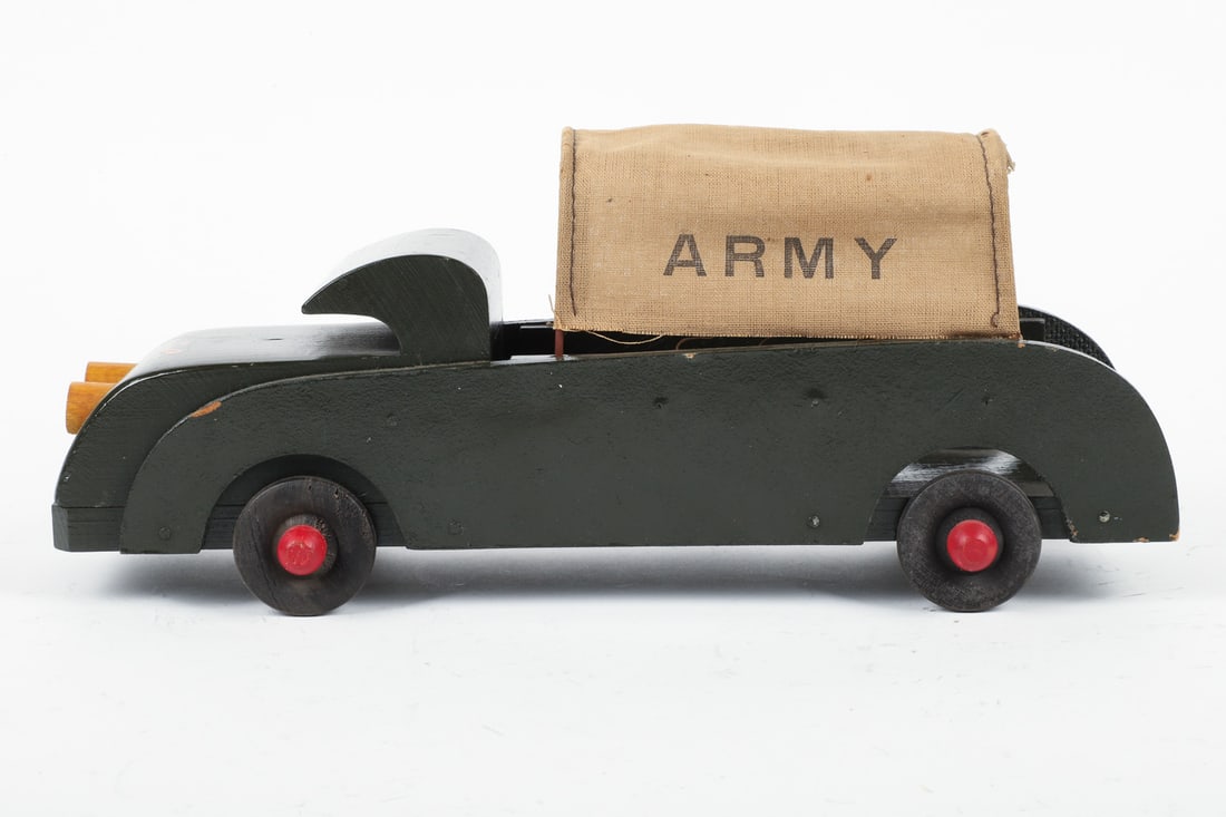 Pair of "Buddy L" Wooden Military Trucks - 2