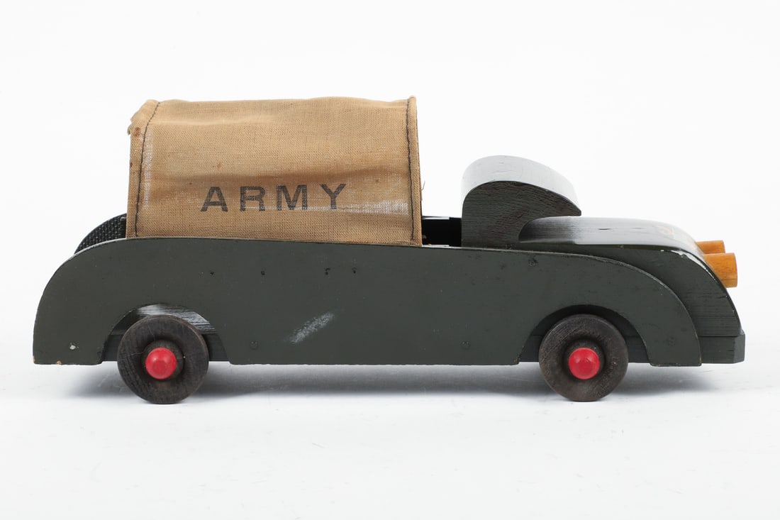 Pair of "Buddy L" Wooden Military Trucks - 3