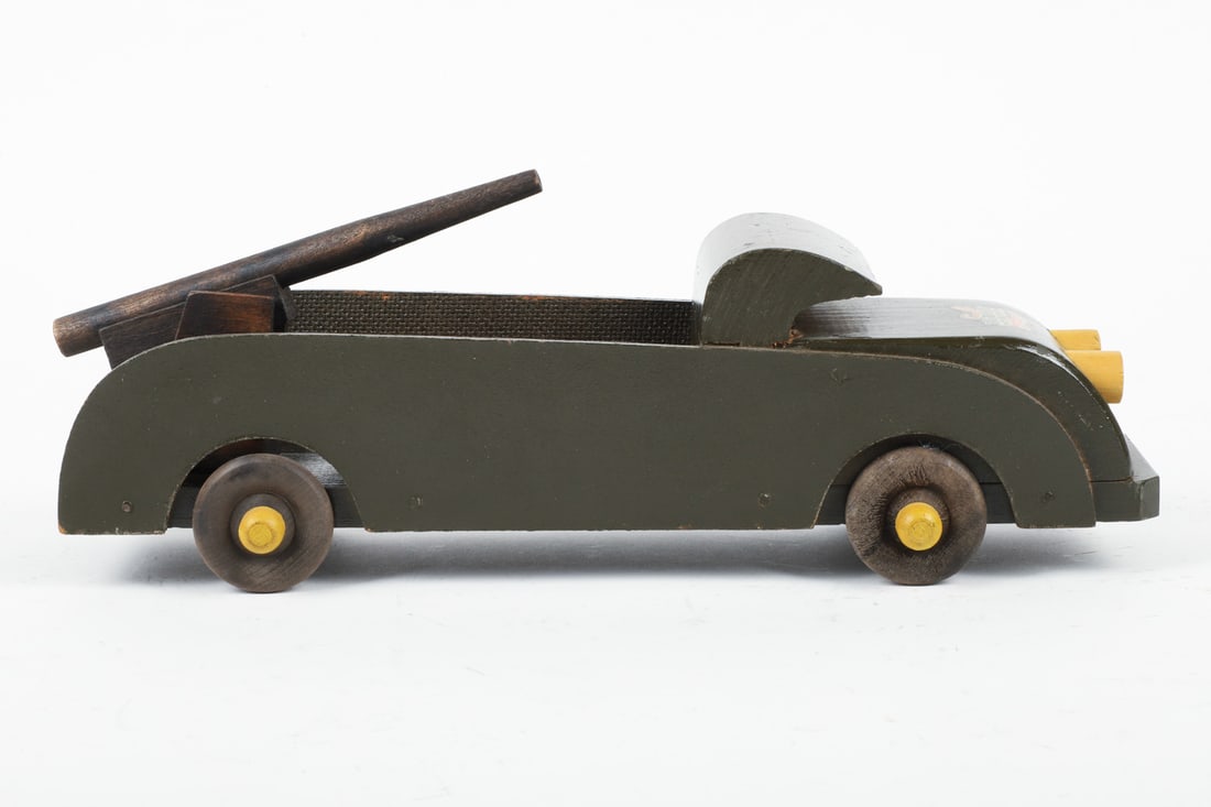 Pair of "Buddy L" Wooden Military Trucks - 5