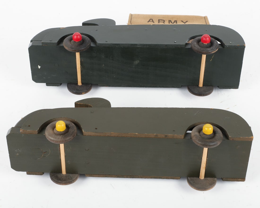 Pair of "Buddy L" Wooden Military Trucks - 9