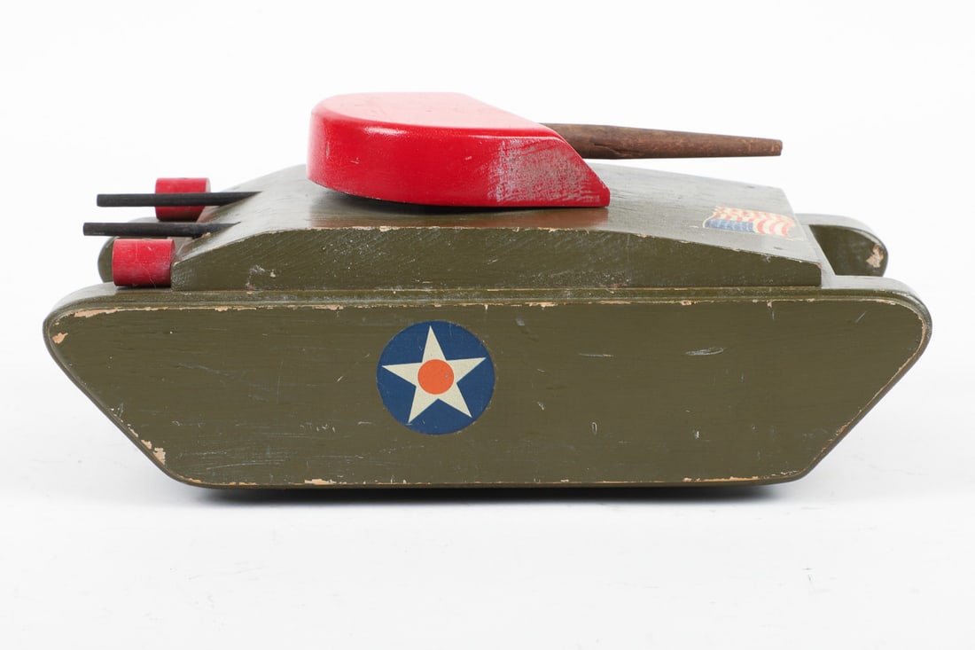 Pair of Buddy "L" Wooden Toys (Army Transport and Tank) - 9