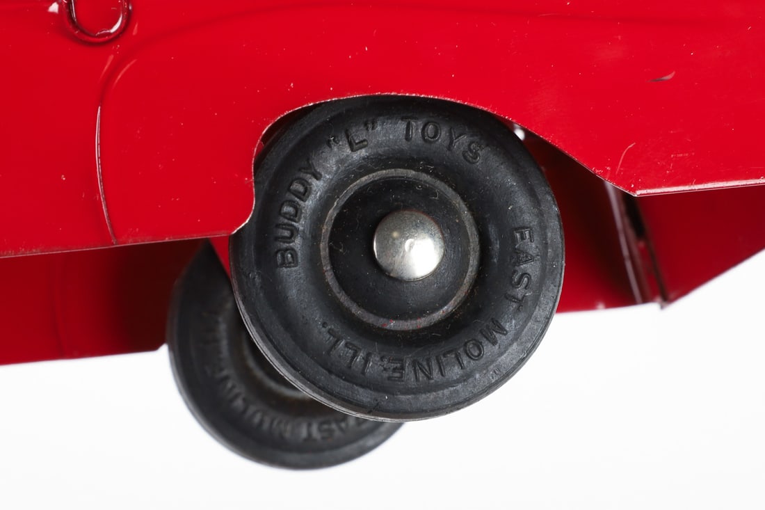 Pair of Buddy L Trucks (Rear Steer Hook & Ladder Truck and Emergency Wrecker Truck) - 10