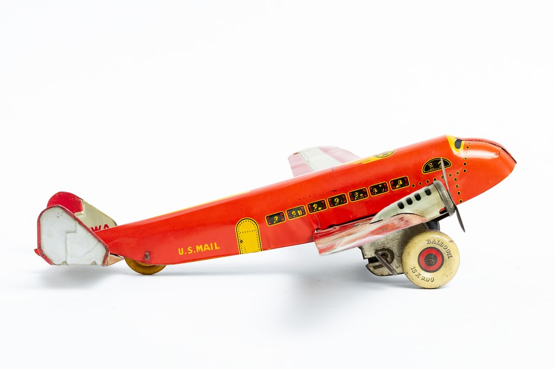 Marx TWA U.S. Mail Windup Airplane - 3