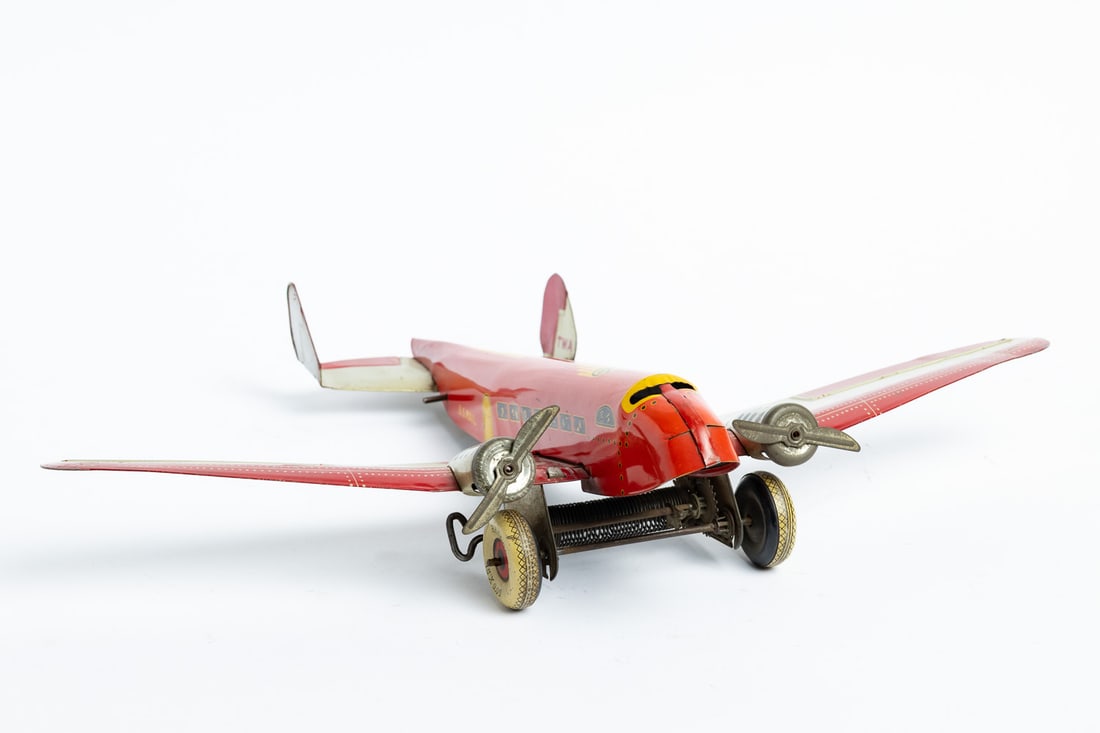 Marx TWA U.S. Mail Windup Airplane - 4