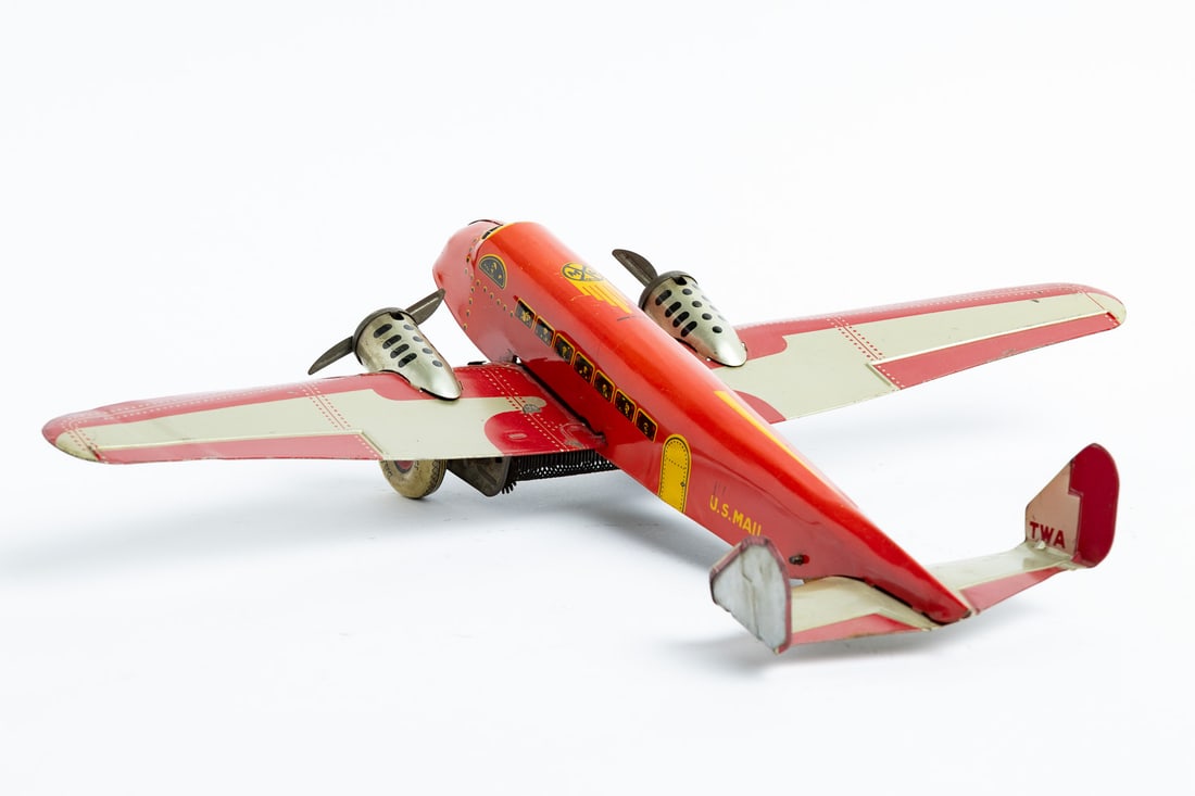 Marx TWA U.S. Mail Windup Airplane - 5