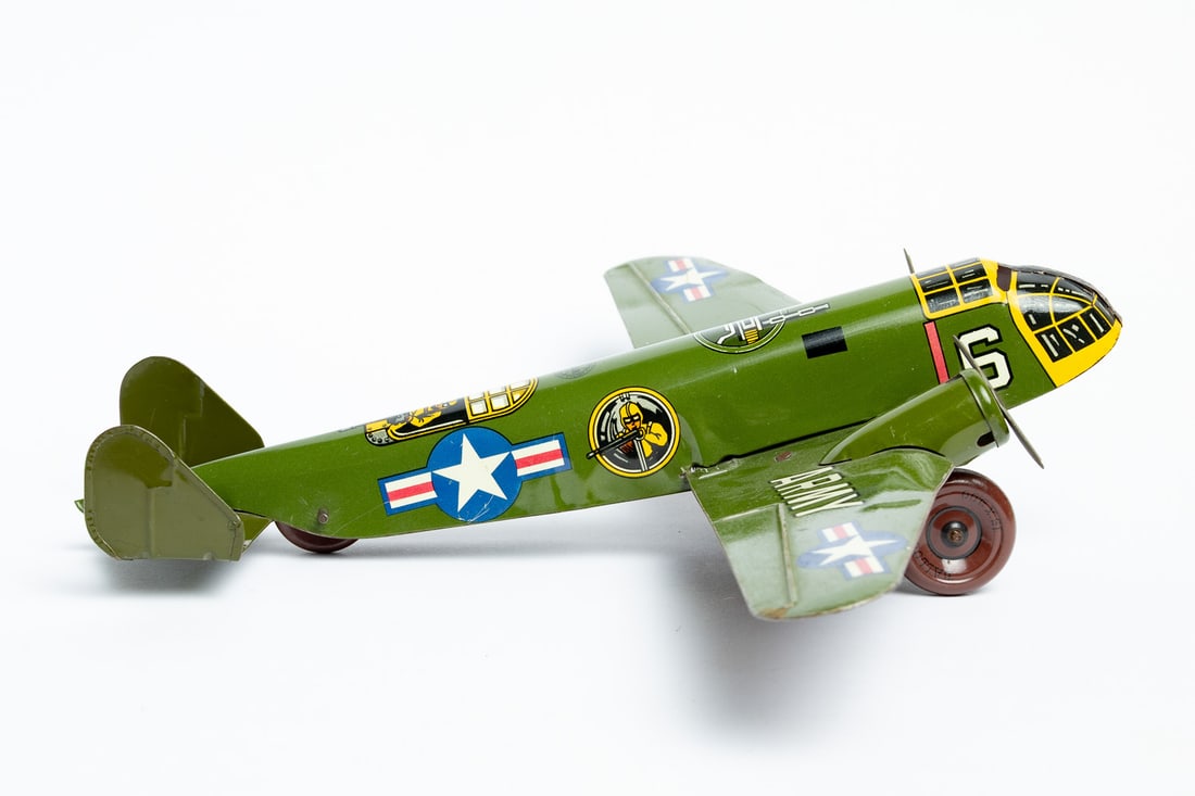 Marx U.S. Army Windup Bomber Airplane - 3