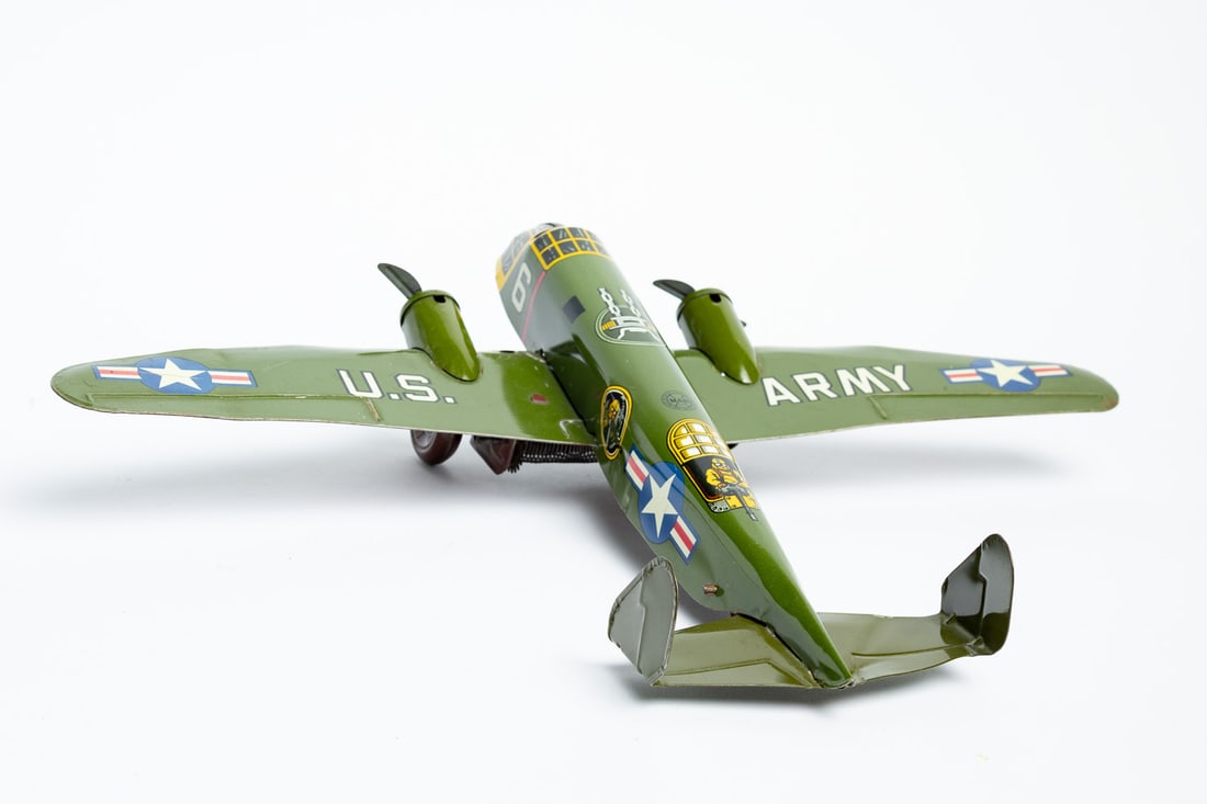 Marx U.S. Army Windup Bomber Airplane - 5