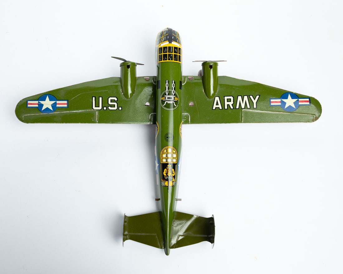 Marx U.S. Army Windup Bomber Airplane - 6