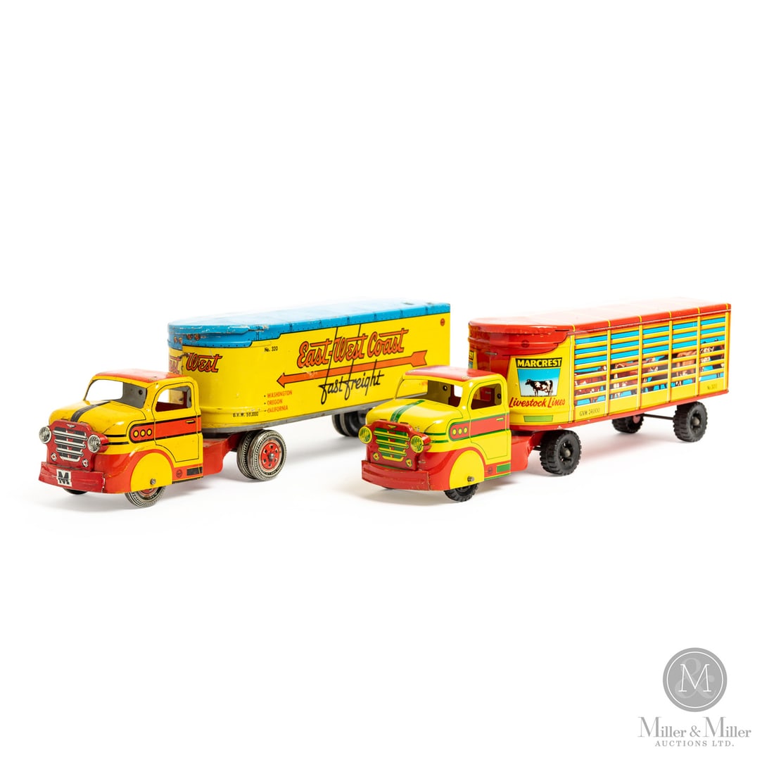 Pair of Marx Tractor Trailers (East-West Coast and Marcrest Livestock) (1 of 20)