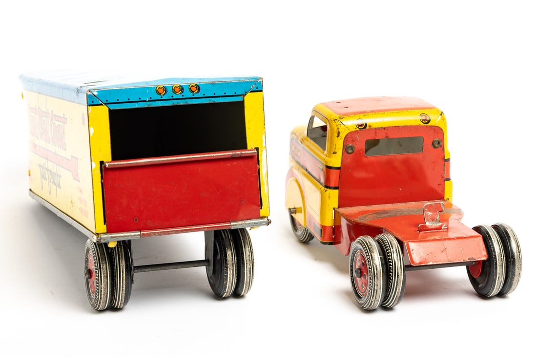 Pair of Marx Tractor Trailers (East-West Coast and Marcrest Livestock) - 6