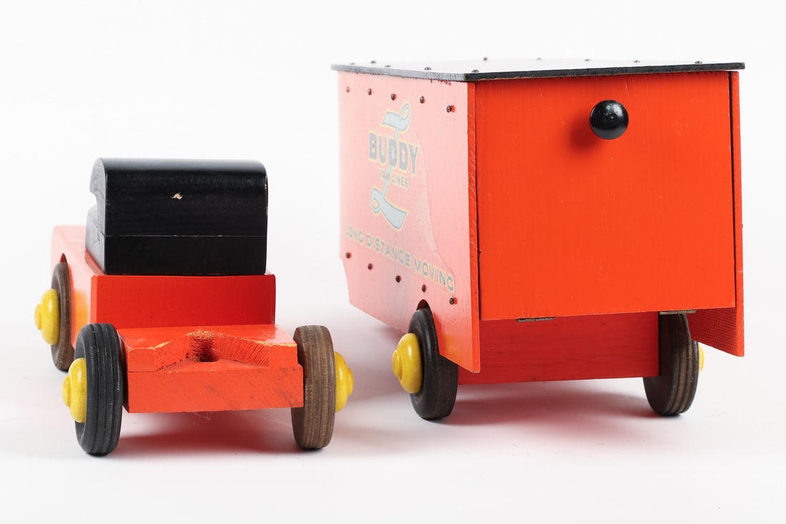 Wooden "Buddy L Van Lines" Tractor Trailer - 5