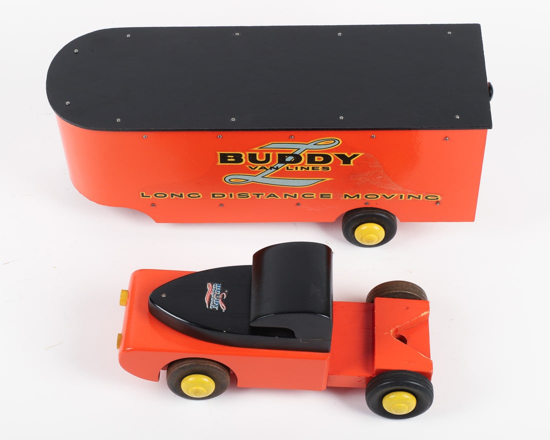 Wooden "Buddy L Van Lines" Tractor Trailer - 7