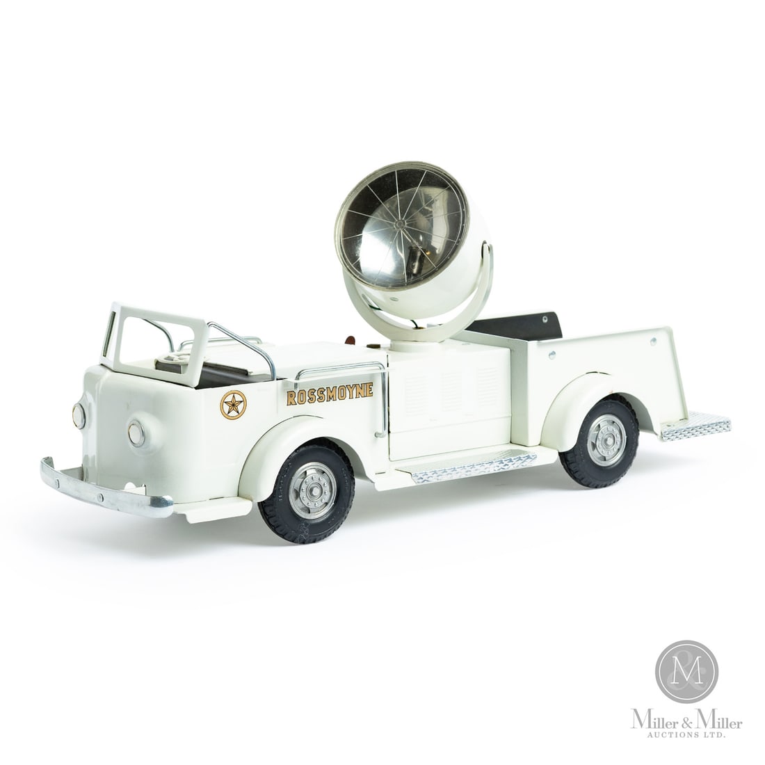 Doepke American-La France Searchlight Truck: American. 1955-1956. Pressed steel. Doepke was known for their miniature replicas of real-world vehicles. This truck was produced by the company under an official license from a major manufacturer,