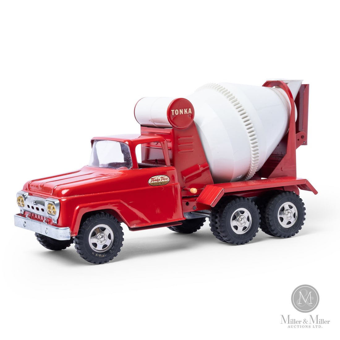 Tonka No. 620 Cement Mixer: American. 1960s. Pressed steel, plastic. Tonka's Model No. 620 red cement truck with white mixer was the most iconic of their red and white mixers. This model was prevalent in the early 1960s and was
