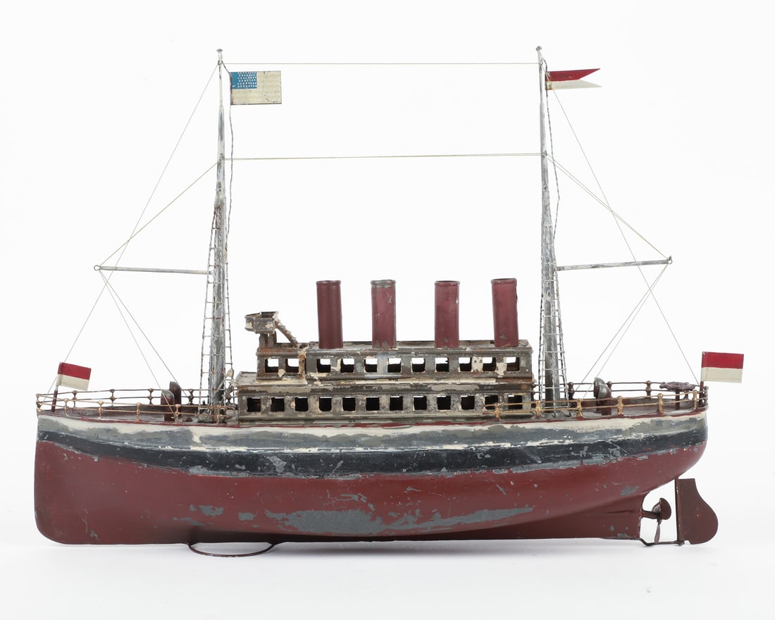 German Four Funnel Ocean Liner - 2