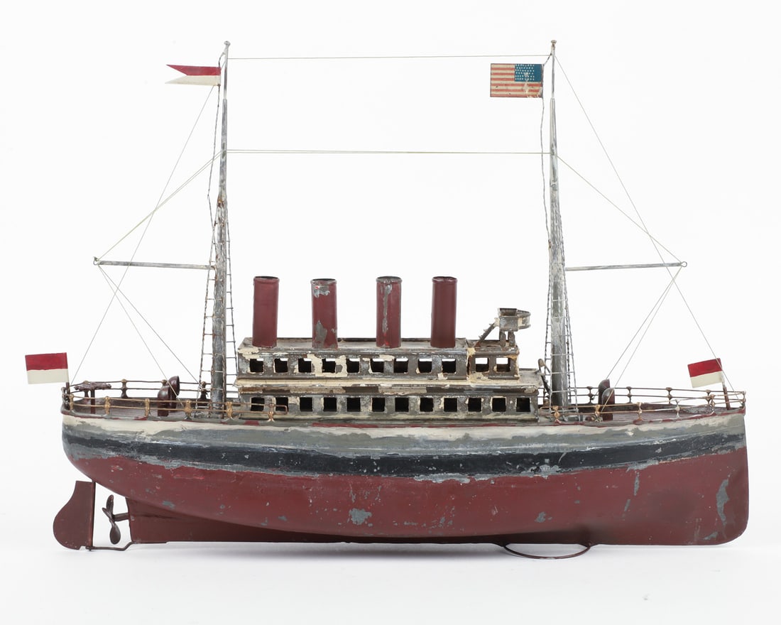 German Four Funnel Ocean Liner - 3