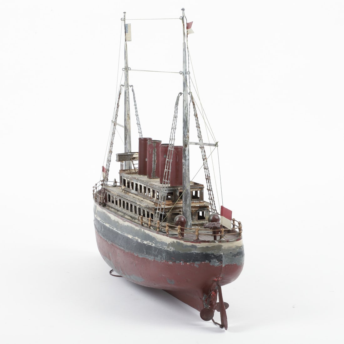 German Four Funnel Ocean Liner - 5