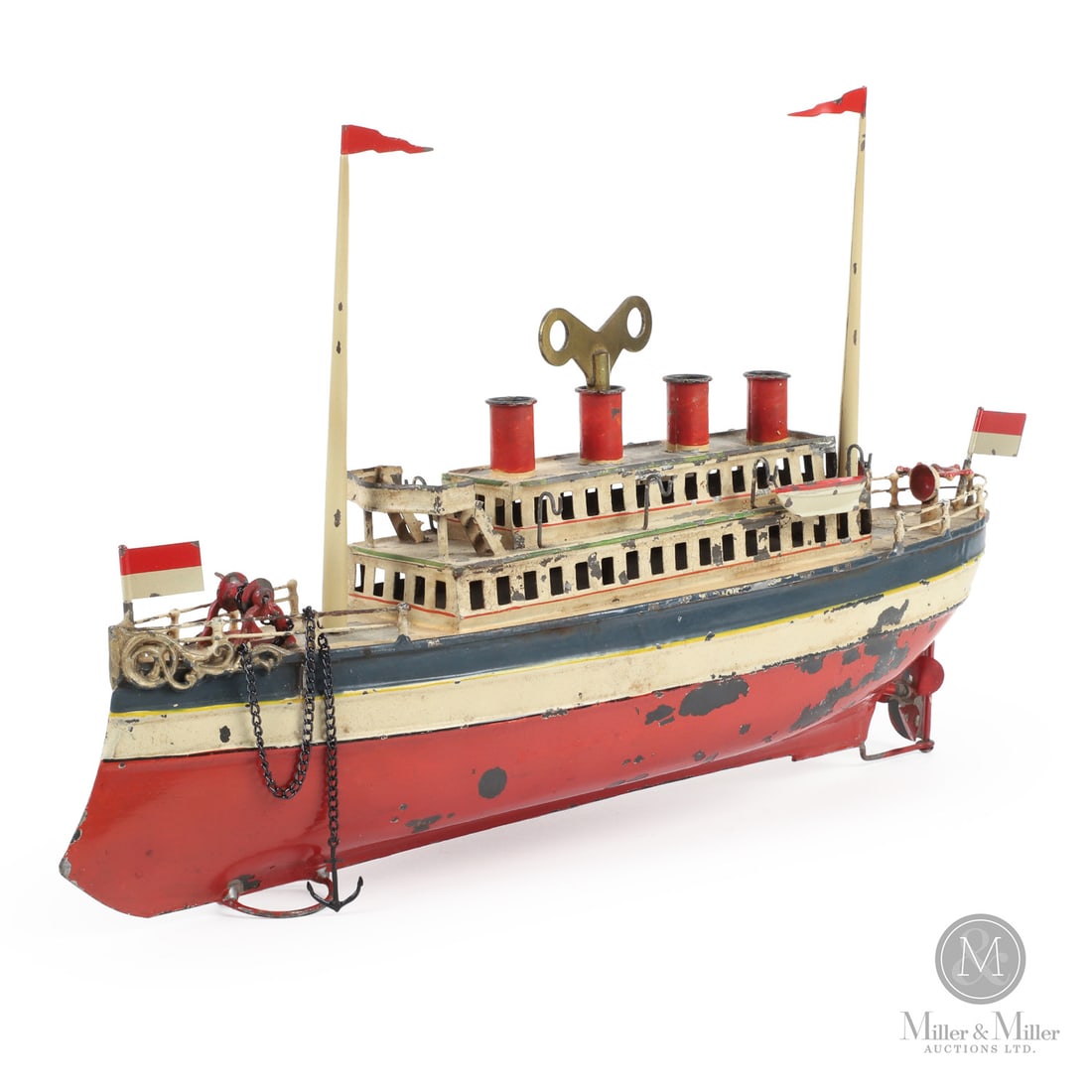 German Four Funnel Ocean Liner (1 of 8)