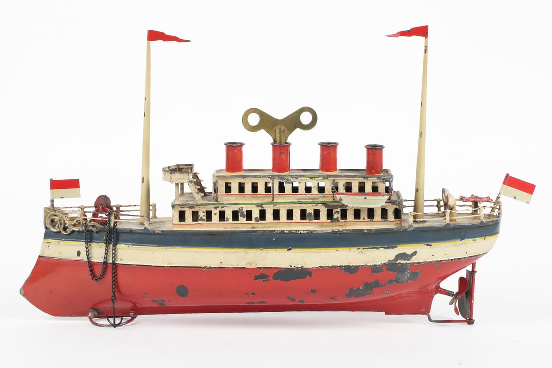 German Four Funnel Ocean Liner - 2