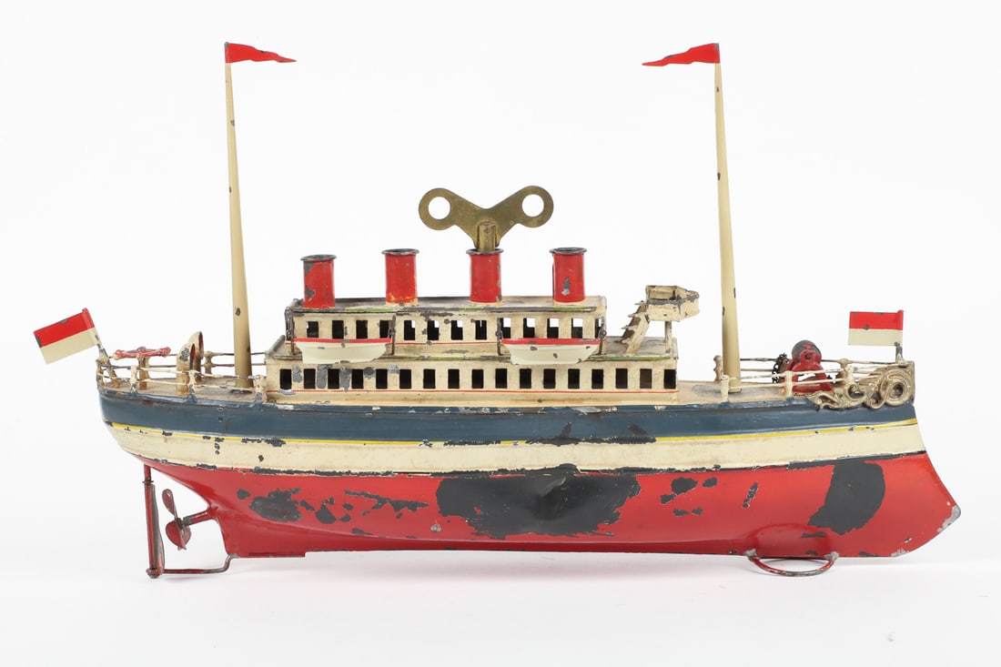 German Four Funnel Ocean Liner - 3