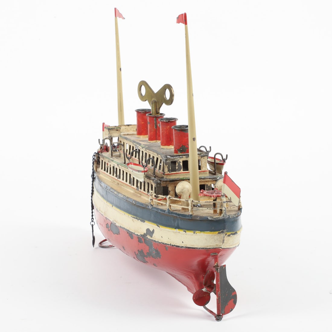 German Four Funnel Ocean Liner - 5