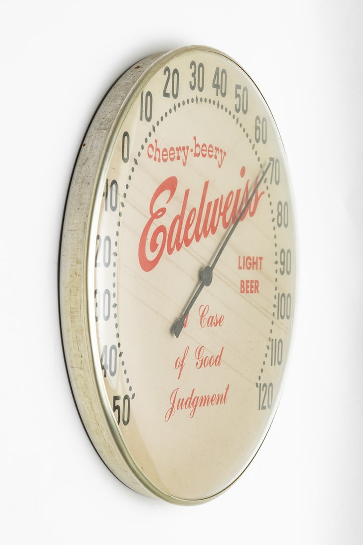 Neuweiler, Edelweiss and Burgie! Beer PAM Clock Co. Advertising Thermometers - 3
