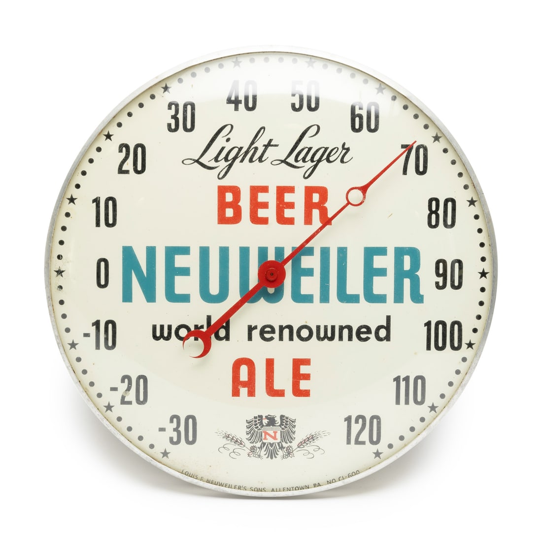 Neuweiler, Edelweiss and Burgie! Beer PAM Clock Co. Advertising Thermometers - 5
