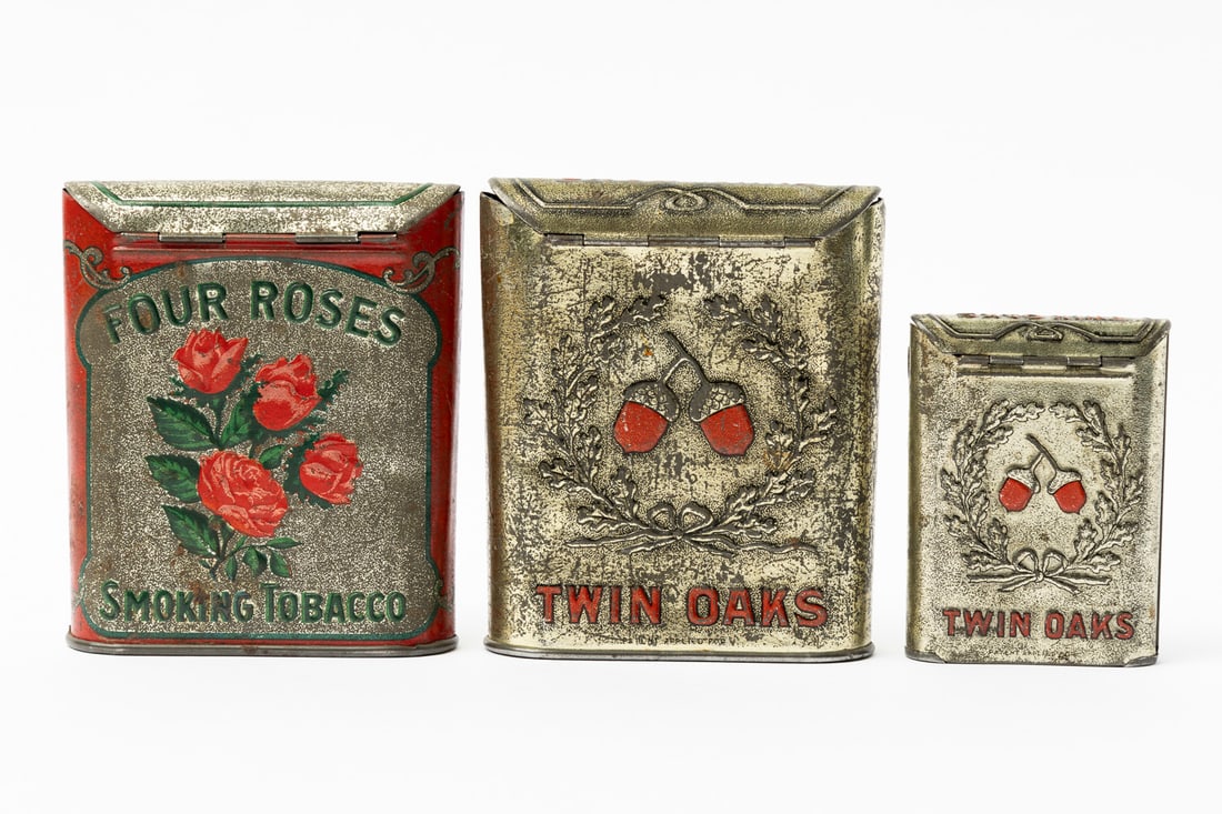 Four Roses and Twin Oaks Tobacco Pocket Tins - 3