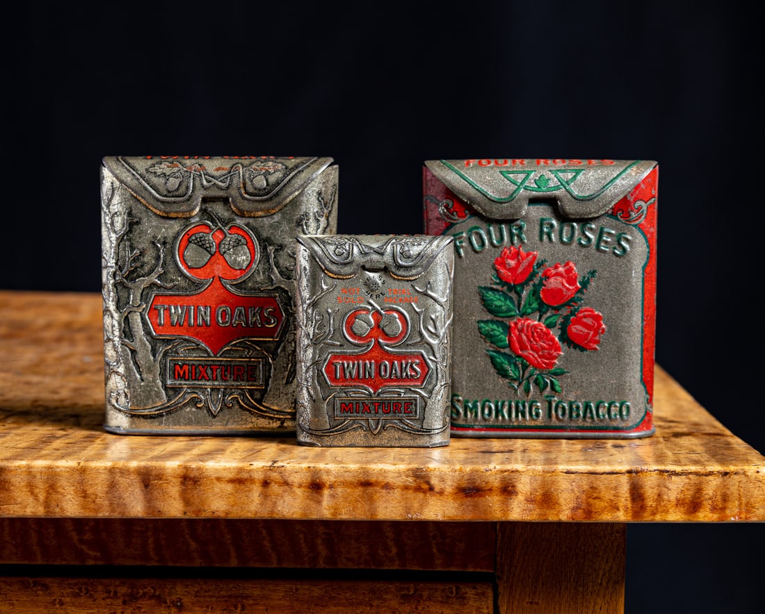 Four Roses and Twin Oaks Tobacco Pocket Tins - 9