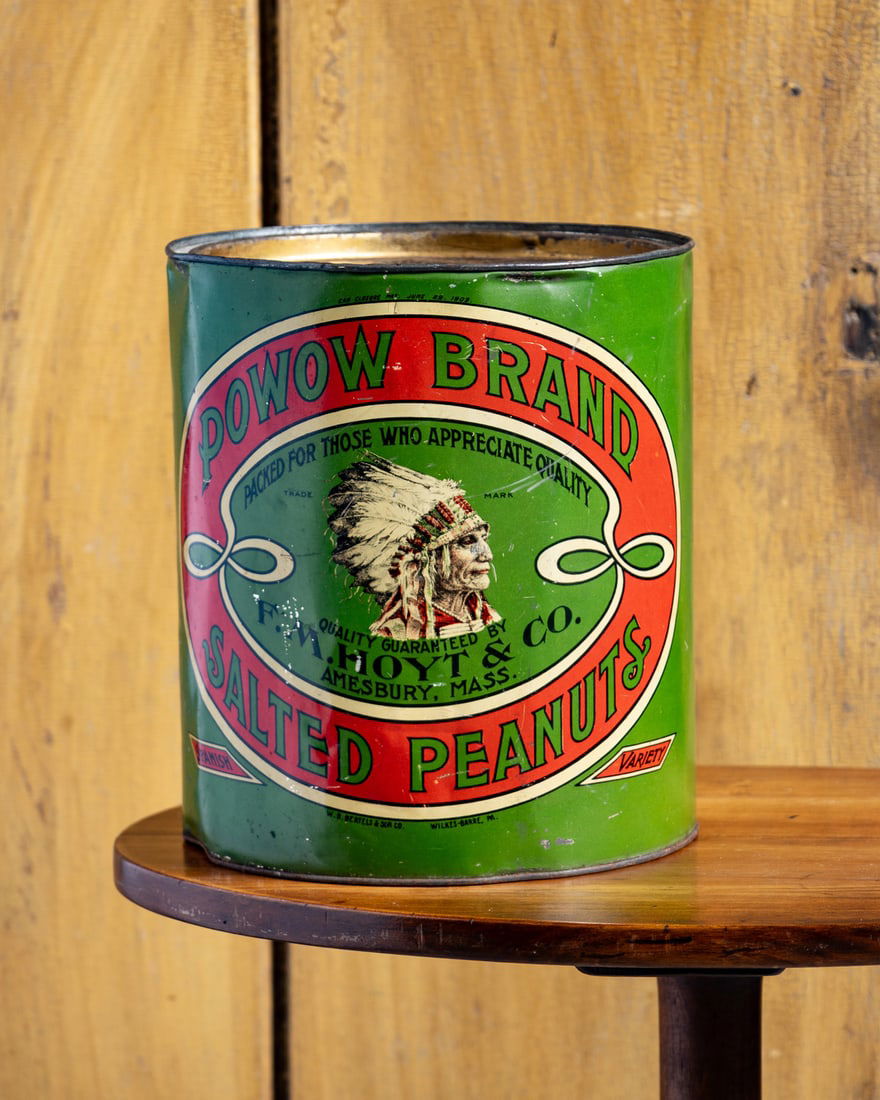 F.M. Hoyt & Co. Powwow Brand Salted Peanuts 11 LB Tin - 9