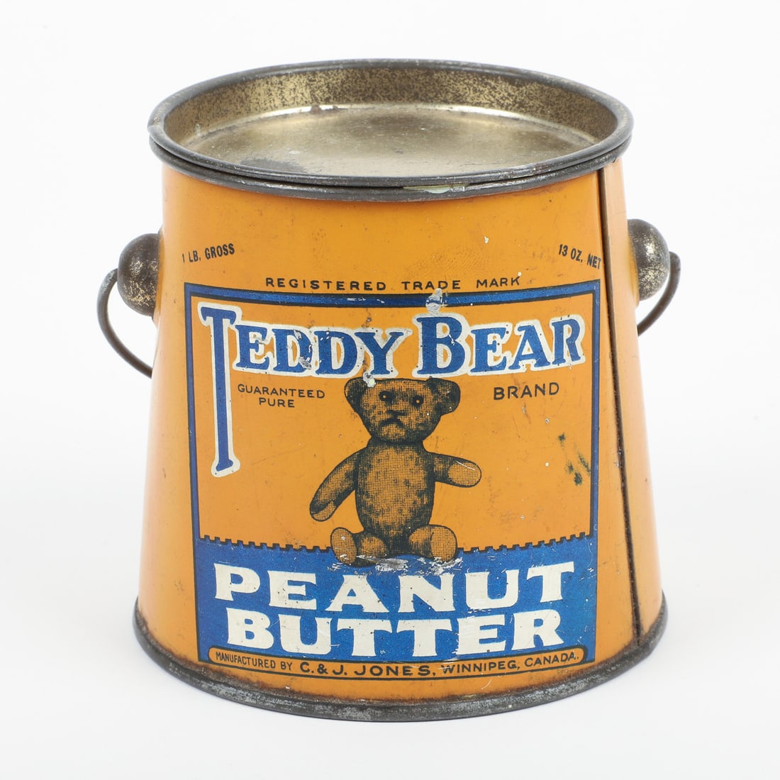 C. & J. Jones, Winnipeg Teddy Bear 1Lb Peanut Butter Tin - 3