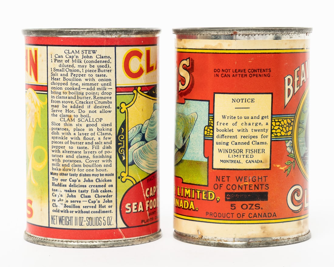 Cap'n John and Beaver Brand 5oz Clam Tins - 5