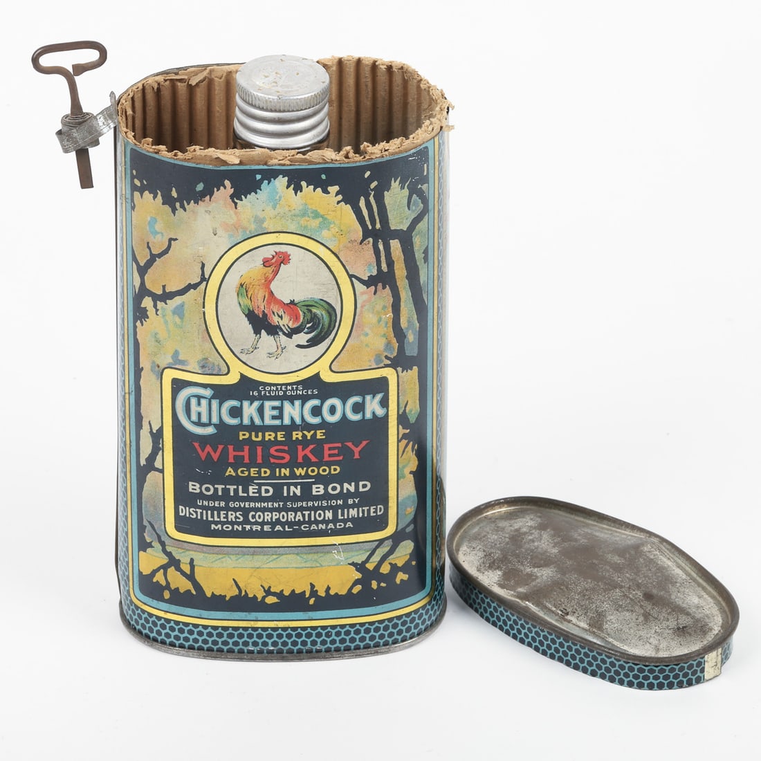 Chickencock Whisky Bottle and Tin - 2