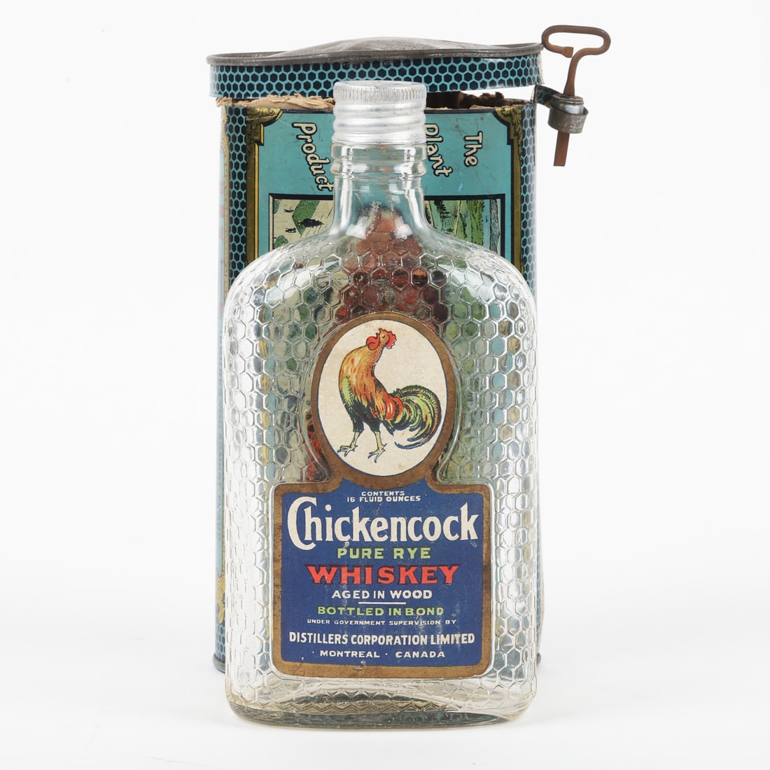 Chickencock Whisky Bottle and Tin - 3
