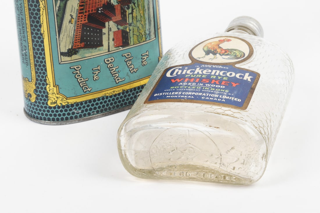 Chickencock Whisky Bottle and Tin - 5