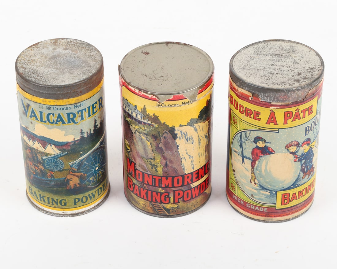 Valcartier, Snowball and Montmorency Baking Powder Canisters - 2