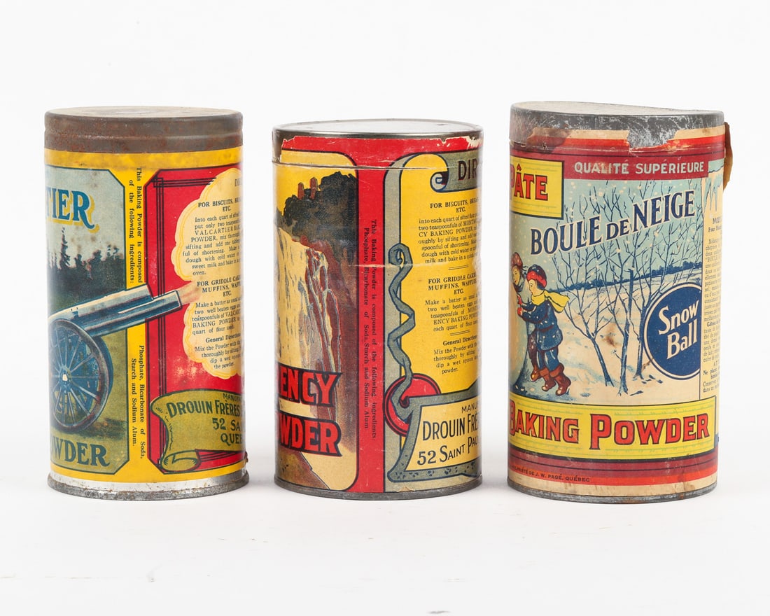 Valcartier, Snowball and Montmorency Baking Powder Canisters - 3