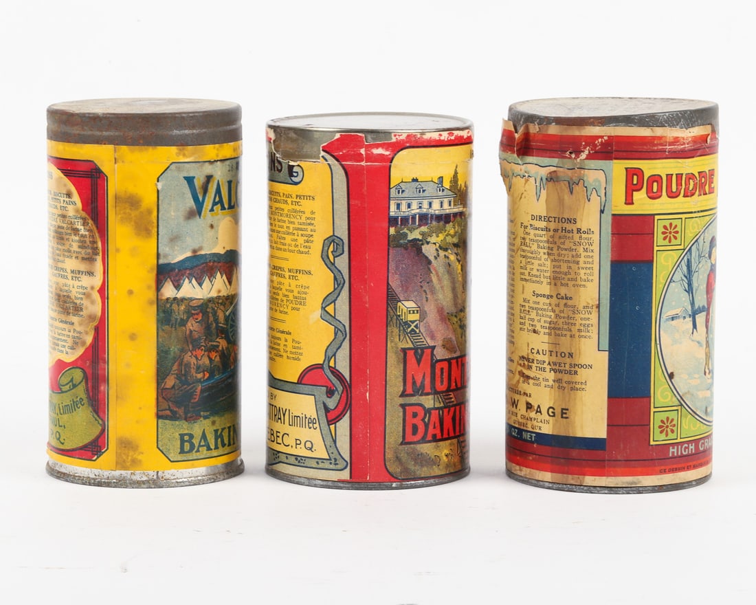 Valcartier, Snowball and Montmorency Baking Powder Canisters - 5